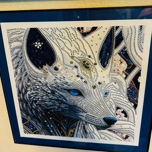 Finished Crystal Rhinestone Wolf Diamond Painting